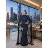 Black Beaded Cape Evening Dress | Gallant Couture