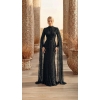 Black Beaded Cape Evening Gown | Gallant Couture