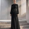 Black Embroidered Panel Evening Dress | Gallant Couture