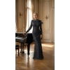 Black Pearl Neckline Evening Dress | Gallant Couture