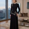 Black White Embroidered Formal Dress Set | Gallant Couture