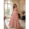Blush Floral Corset Evening Gown | Gallant Couture