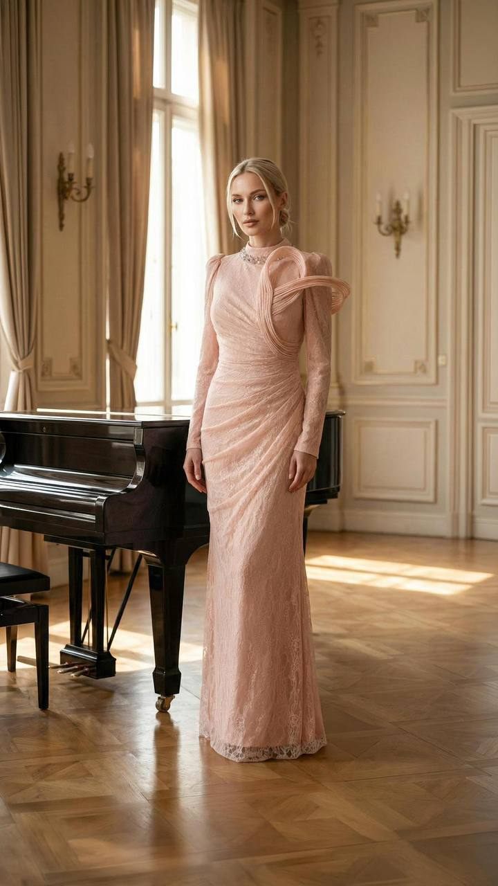 Blush Pink Fitted Formal Dress | Gallant Couture