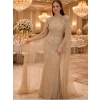Champagne Crystal Cape Evening Gown | Gallant Couture