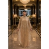 Champagne Crystal Cape Evening Gown | Gallant Couture