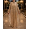 Champagne Crystal Cape Evening Gown | Gallant Couture