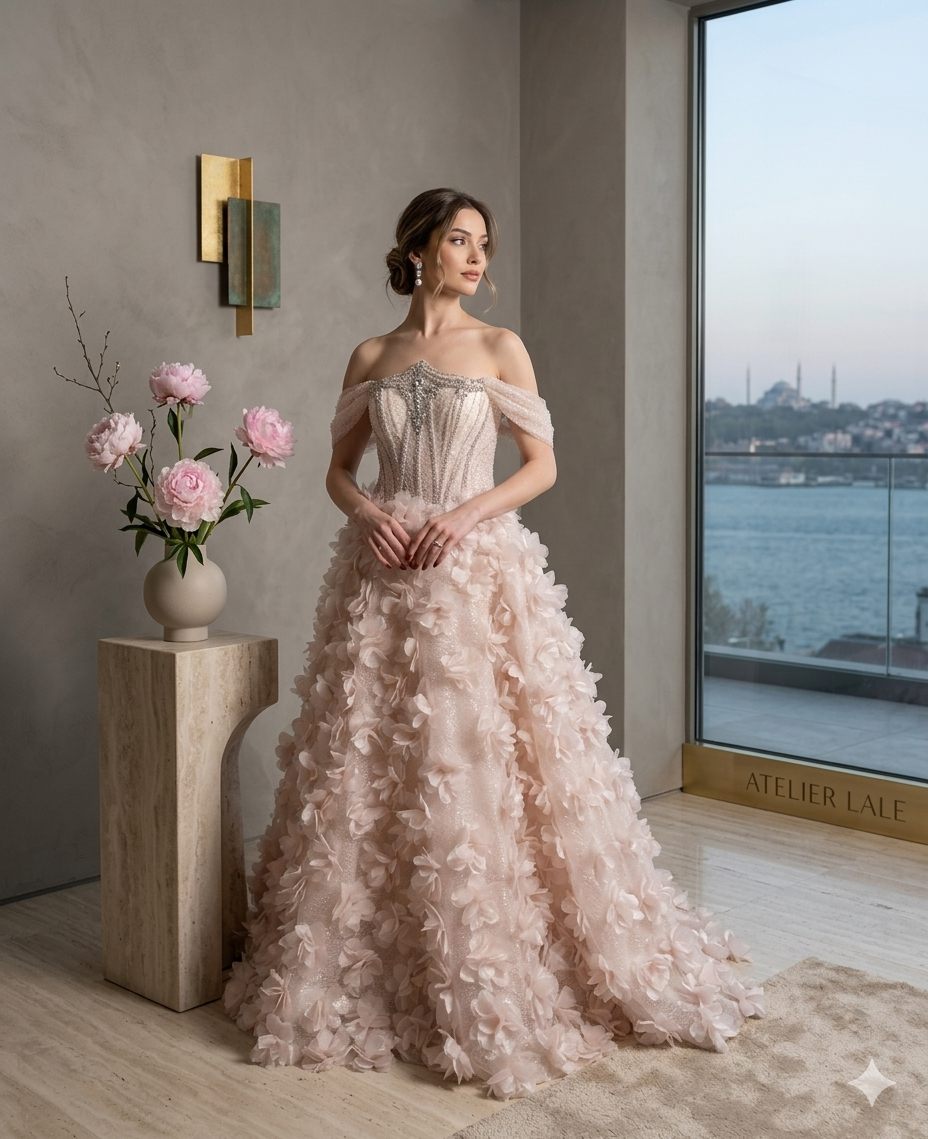 gallant-couture-dusty-blush-floral-ball-gown-01 Dusty Blush Floral Ball Gown | Gallant Couture