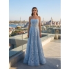 Ice Blue Corset Evening Gown | Gallant Couture