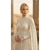 Ivory Beaded Cape Evening Gown | Gallant Couture