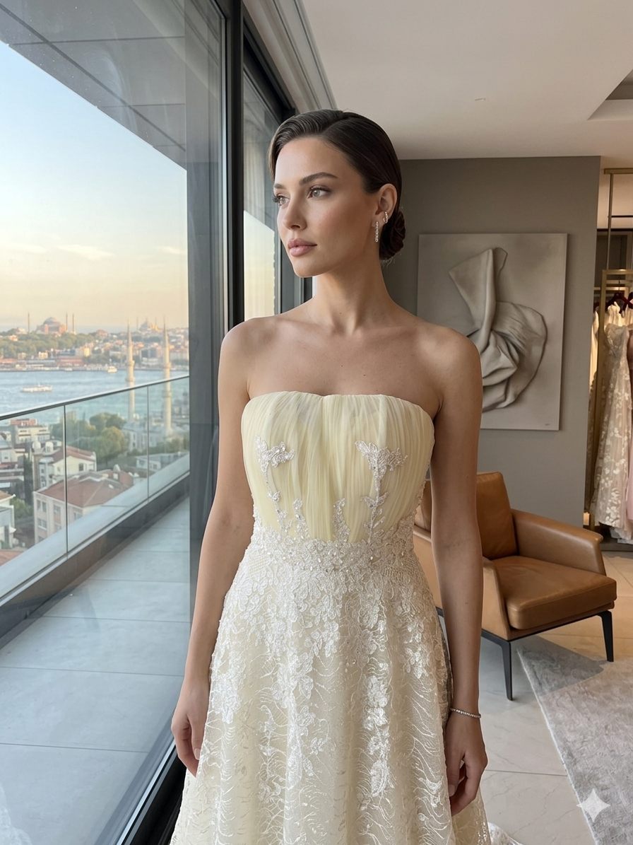 Ivory Corset Bridal Evening Gown | Gallant Couture