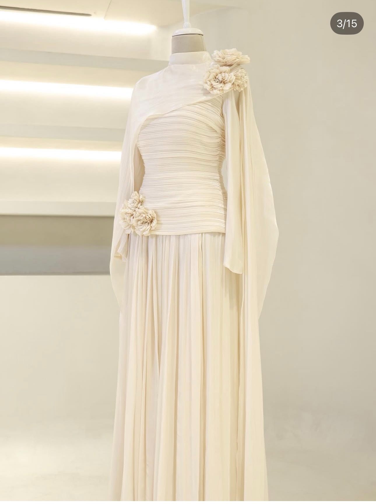 Ivory Draped One-Shoulder Formal Dress | Gallant Couture