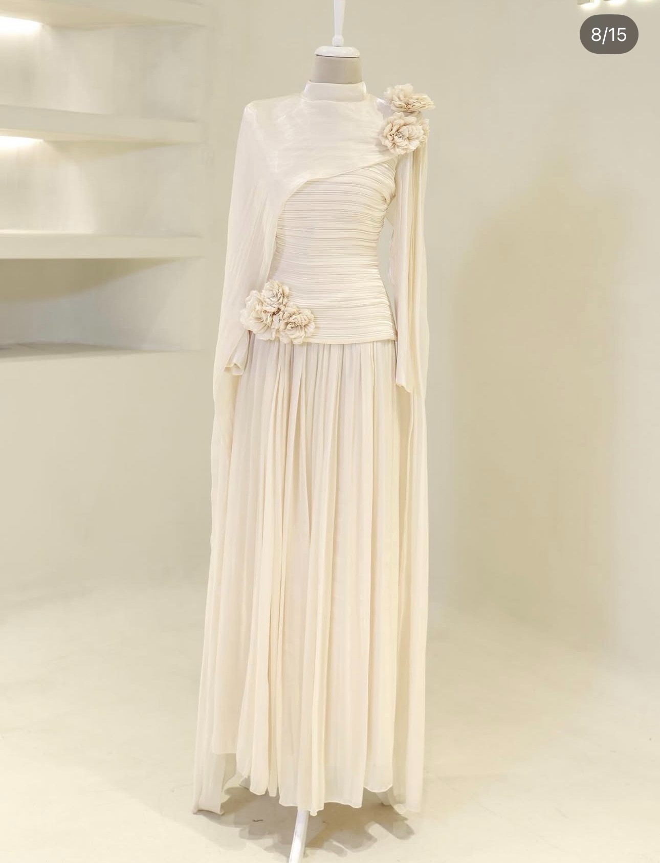 Ivory Draped One-Shoulder Formal Dress | Gallant Couture