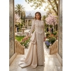 Ivory Embroidered Cape Bridal Gown | Gallant Couture