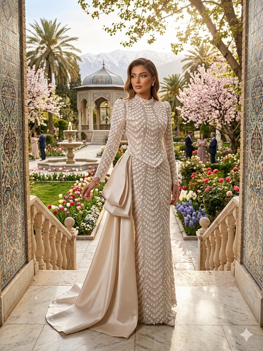 Ivory Embroidered Cape Bridal Gown | Gallant Couture