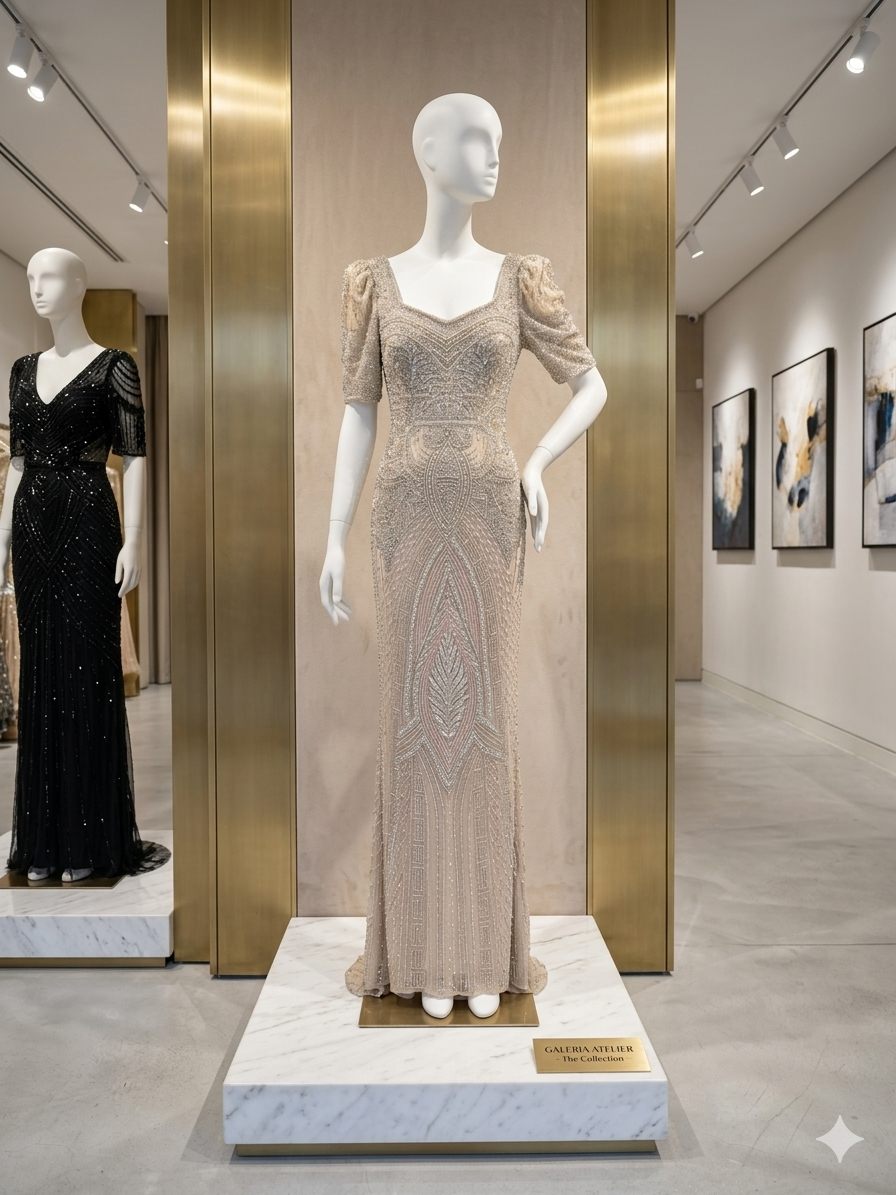 Ivory Museum Pearl Evening Dress | Gallant Couture