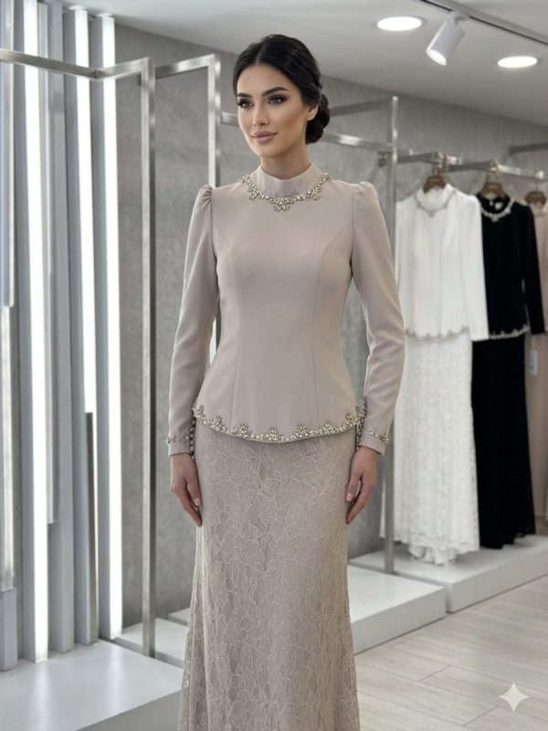 Ivory Pearl Formal Dress Set | Gallant Couture