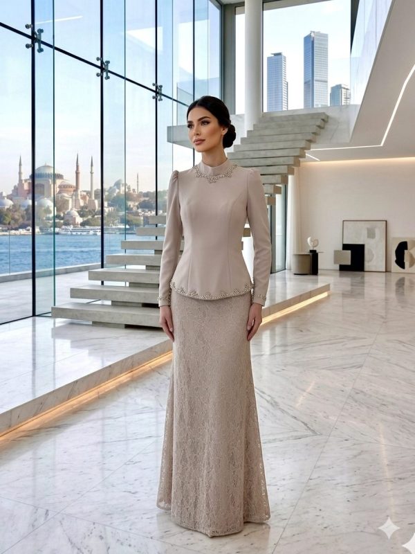 Ivory Pearl Formal Dress Set | Gallant Couture