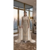 Ivory Sheer Embroidered Evening Gown | Gallant Couture