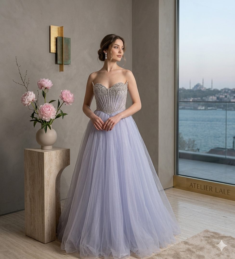 Lavender Tulle Evening Gown | Gallant Couture