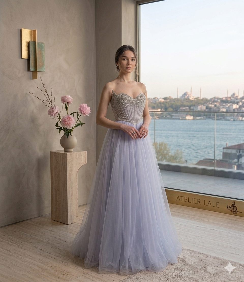 Lavender Tulle Evening Gown | Gallant Couture