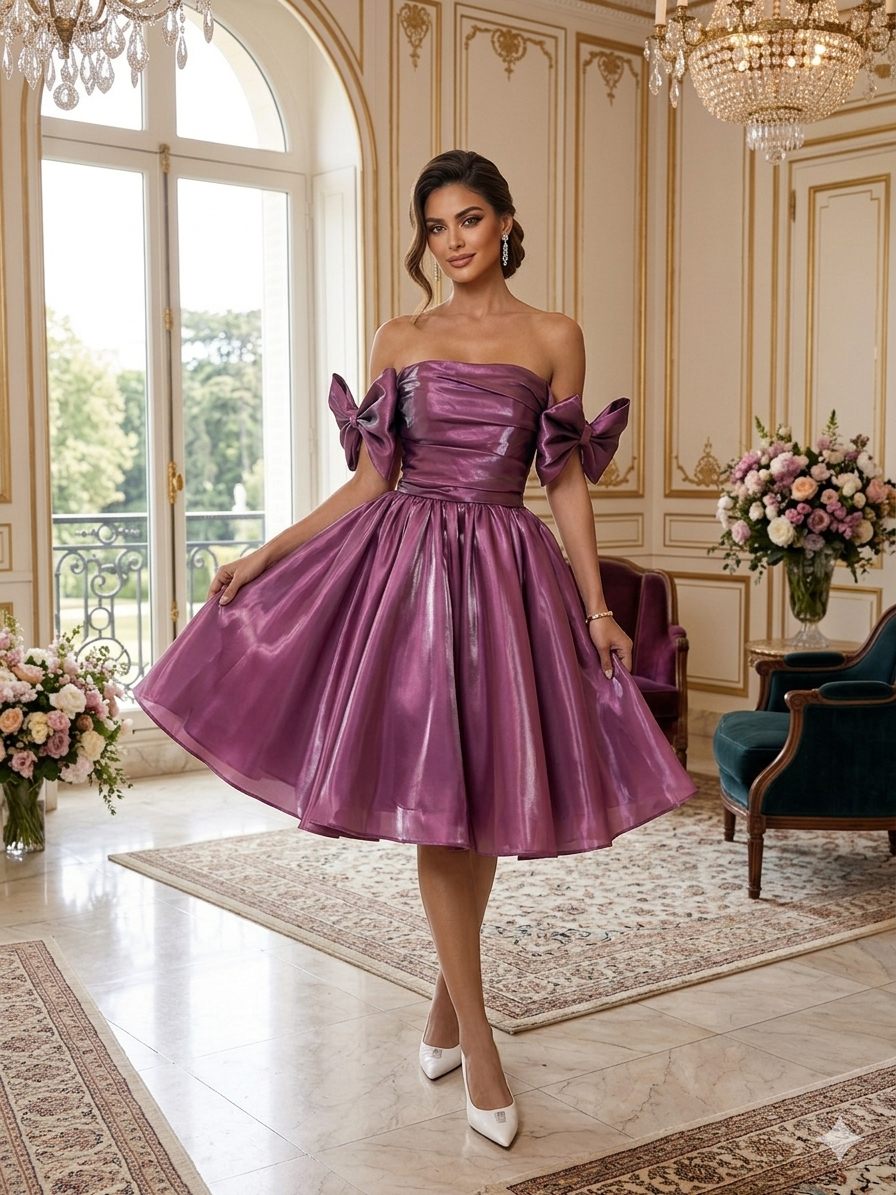 Magenta Satin Cocktail Dress | Gallant Couture