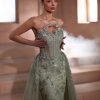 Mint Crystal Mermaid Evening Gown | Gallant Couture