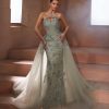 Mint Crystal Mermaid Evening Gown | Gallant Couture