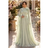 Mint Draped Cape Formal Gown | Gallant Couture