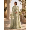 Mint Draped Cape Formal Gown | Gallant Couture