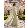Mint Draped Cape Formal Gown | Gallant Couture