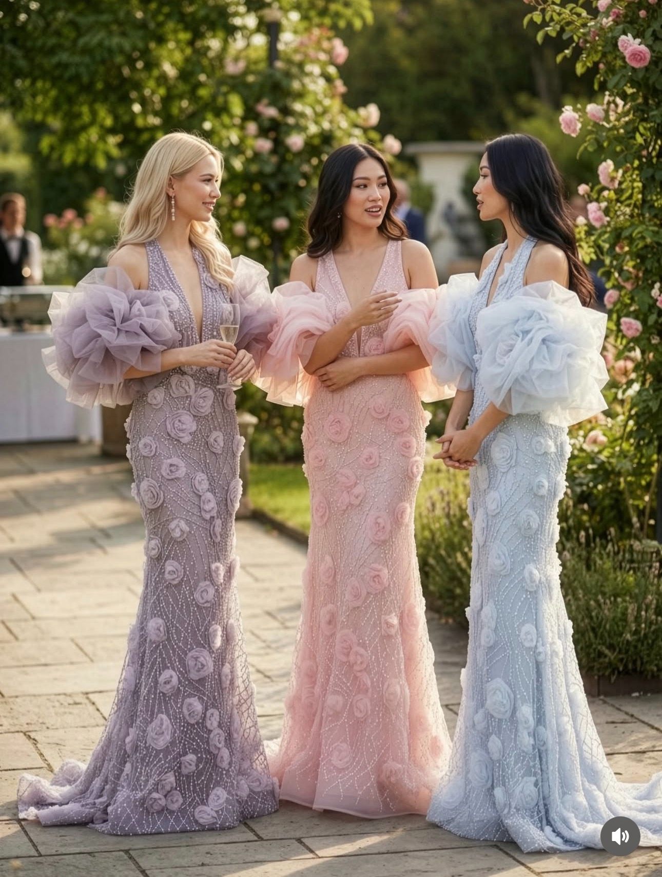 Gallant Couture pastel floral couture gown collection