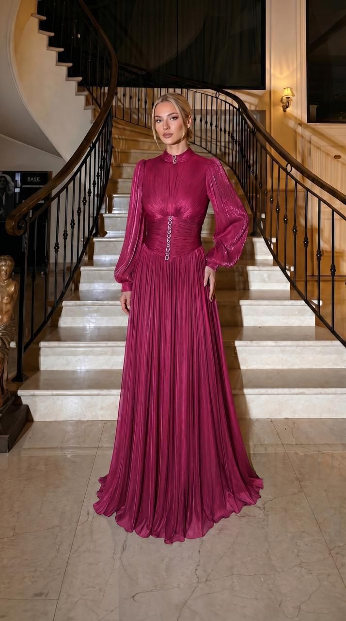 Pleated Chiffon Evening Dress Collection | Gallant Couture