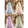 Powder Blue Draped Cape Formal Dress | Gallant Couture