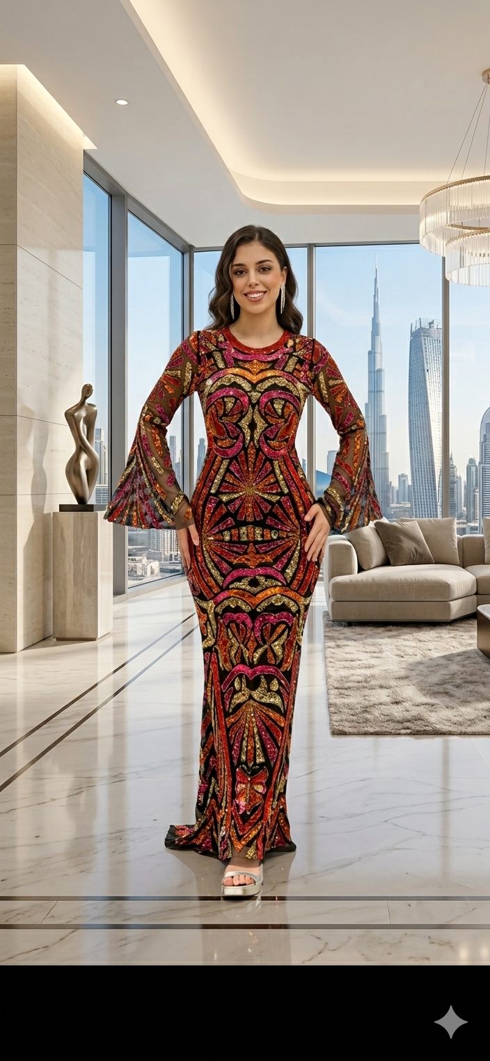 Red Embroidered Formal Evening Dress | Gallant Couture