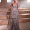 Silver Crystal Tiered Cocktail Dress | Gallant Couture