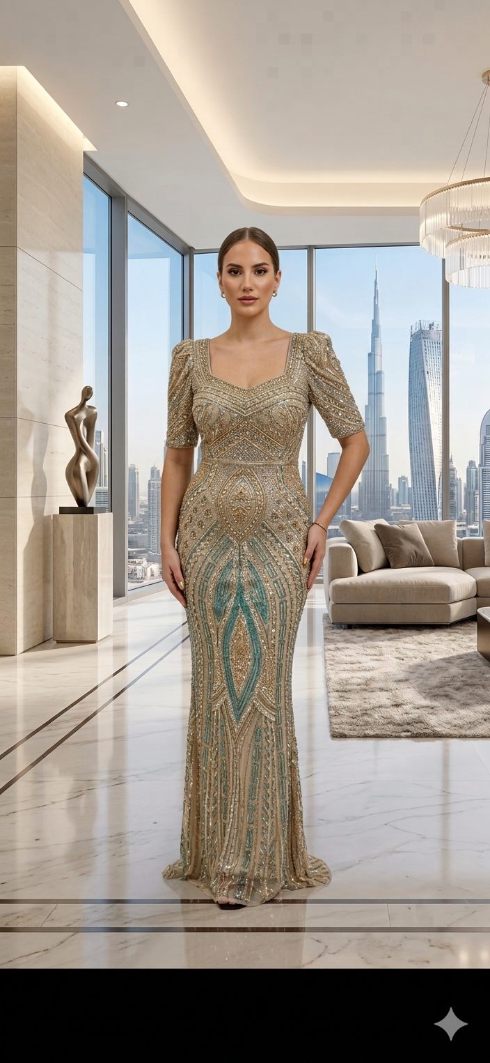 Taupe Lace Luxury Mermaid Gown | Gallant Couture