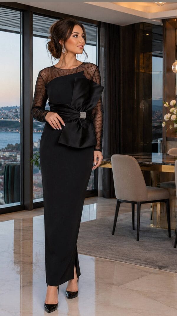Black Asymmetric Peplum Formal Trouser Set | Gallant Couture