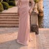 gallant-couture-blush-high-neck-embellished-column-evening-gown-01 Blush High-Neck Embellished Column Evening Gown | Gallant Couture
