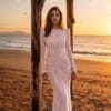 gallant-couture-blush-ruched-shimmer-evening-dress-01 Blush Ruched Shimmer Evening Dress | Gallant Couture