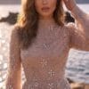 Blush Star-Embellished A-Line Evening Gown | Gallant Couture