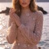 Blush Star-Embellished A-Line Evening Gown | Gallant Couture