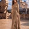 gallant-couture-champagne-one-shoulder-cape-evening-gown-01 Champagne One-Shoulder Cape Evening Gown | Gallant Couture