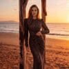 gallant-couture-chocolate-ruched-shimmer-evening-dress-01 Chocolate Ruched Shimmer Evening Dress | Gallant Couture