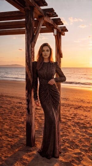 gallant-couture-chocolate-ruched-shimmer-evening-dress-01 Chocolate Ruched Shimmer Evening Dress | Gallant Couture