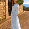 gallant-couture-ivory-draped-embellished-waist-evening-gown-01 Ivory Draped Embellished-Waist Evening Gown | Gallant Couture