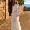 gallant-couture-ivory-draped-embellished-waist-evening-gown-02 Ivory Draped Embellished-Waist Evening Gown | Gallant Couture