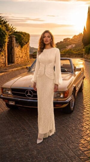 gallant-couture-ivory-draped-waist-long-sleeve-evening-dress-01 Ivory Draped-Waist Long-Sleeve Evening Dress | Gallant Couture