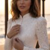 gallant-couture-ivory-high-neck-lace-effect-a-line-gown-04 Ivory High-Neck Lace-Effect A-Line Gown | Gallant Couture