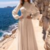 gallant-couture-ivory-pleated-embellished-waist-evening-gown-01 Ivory Pleated Embellished-Waist Evening Gown | Gallant Couture