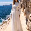 gallant-couture-ivory-pleated-embellished-waist-evening-gown-02 Ivory Pleated Embellished-Waist Evening Gown | Gallant Couture